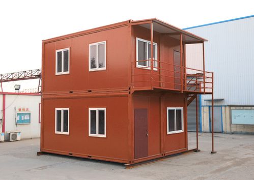 集裝箱式活動房圖 四個20尺的集裝箱活動房可以拼接成如圖的樣子,也可